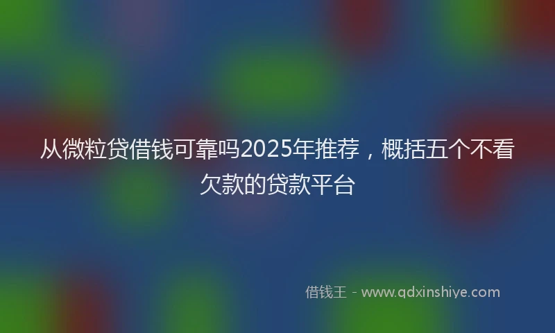 从微粒贷借钱可靠吗2025年推荐，概括五个不看欠款的贷款平台