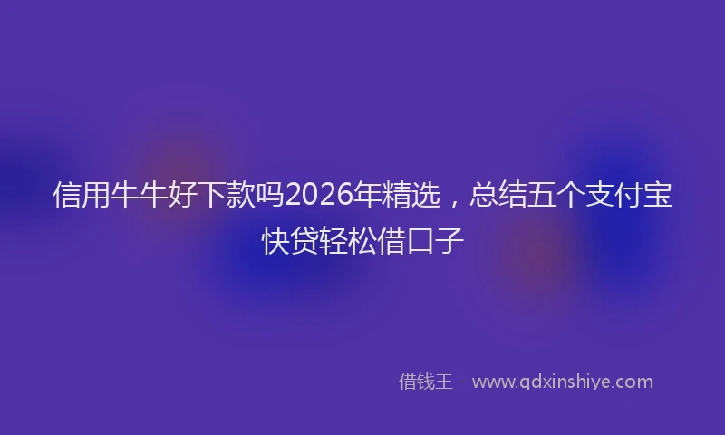信用牛牛好下款吗2026年精选，总结五个支付宝快贷轻松借口子