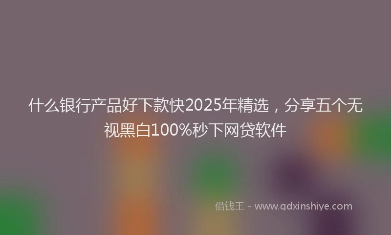 什么银行产品好下款快2025年精选，分享五个无视黑白100%秒下网贷软件