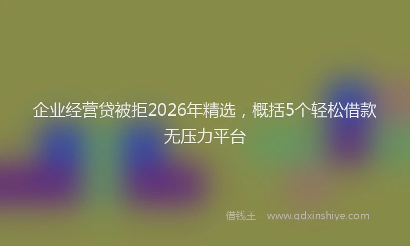企业经营贷被拒2026年精选，概括5个轻松借款无压力平台