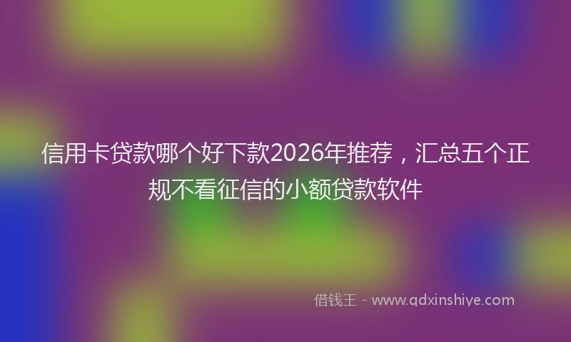 信用卡贷款哪个好下款2026年推荐，汇总五个正规不看征信的小额贷款软件