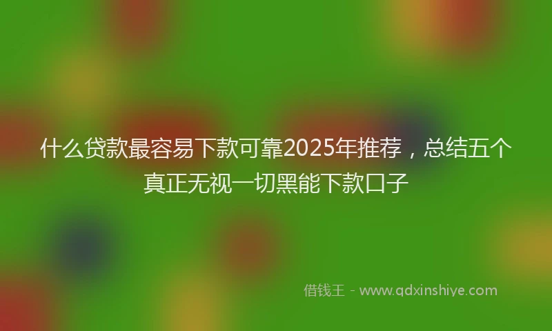什么贷款最容易下款可靠2025年推荐，总结五个真正无视一切黑能下款口子