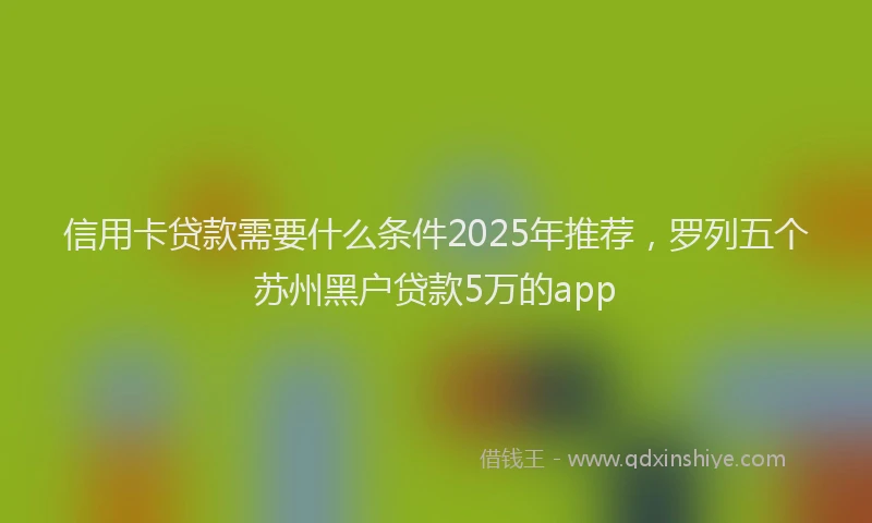信用卡贷款需要什么条件2025年推荐，罗列五个苏州黑户贷款5万的app