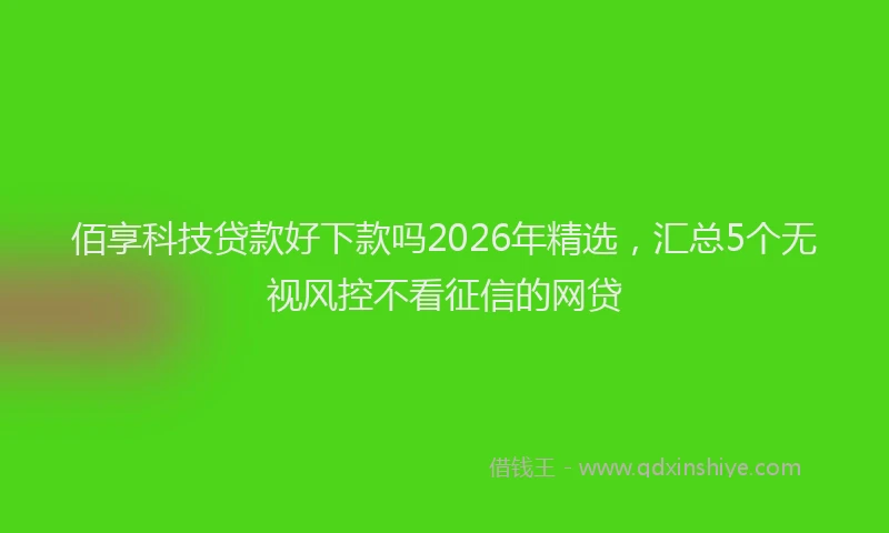 佰享科技贷款好下款吗2026年精选，汇总5个无视风控不看征信的网贷