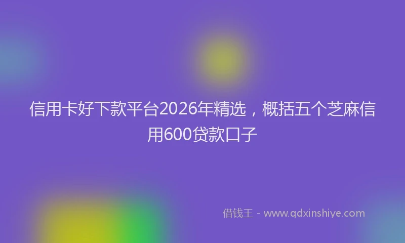信用卡好下款平台2026年精选，概括五个芝麻信用600贷款口子
