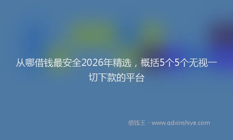 从哪借钱最安全2026年精选，概括5个5个无视一切下款的平台