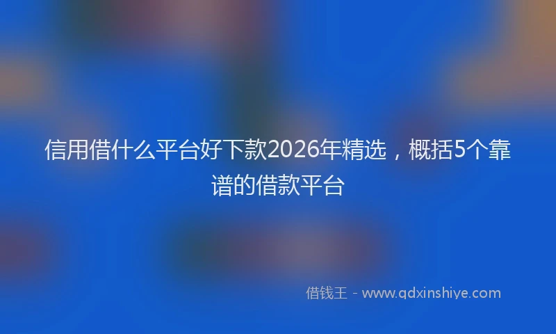 信用借什么平台好下款2026年精选，概括5个靠谱的借款平台