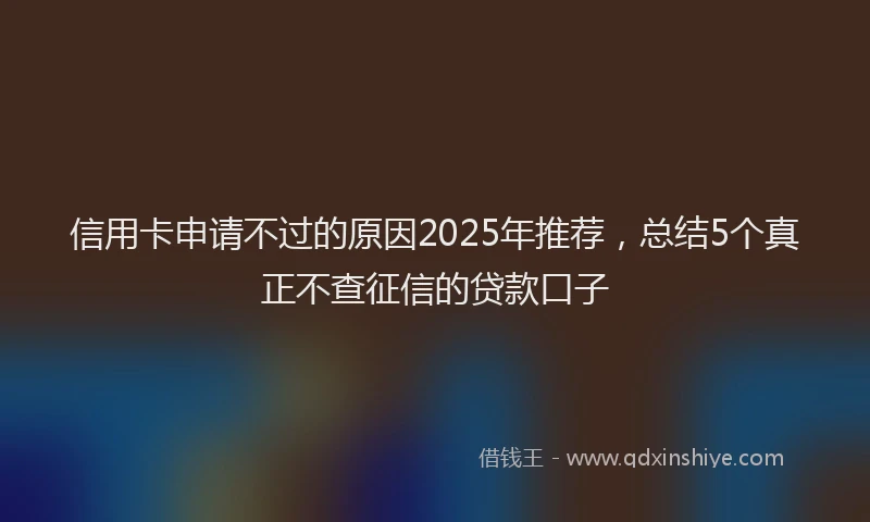 信用卡申请不过的原因2025年推荐，总结5个真正不查征信的贷款口子