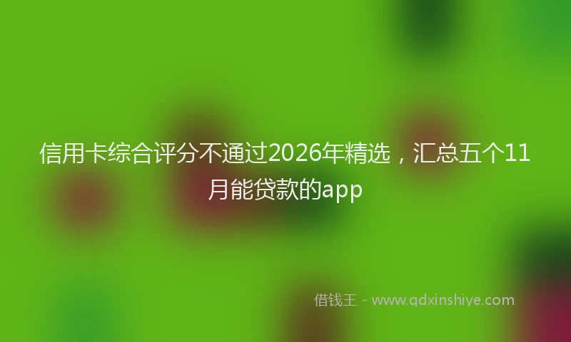 信用卡综合评分不通过2026年精选，汇总五个11月能贷款的app