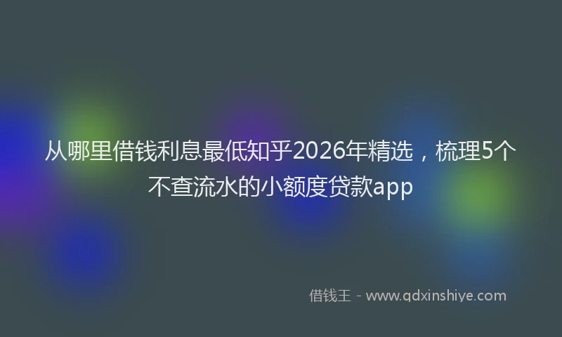 从哪里借钱利息最低知乎2026年精选,梳理5个不查流水的小额度贷款app