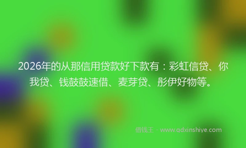2026年的从那信用贷款好下款有：彩虹信贷、你我贷、钱鼓鼓速借、麦芽贷、彤伊好物等。