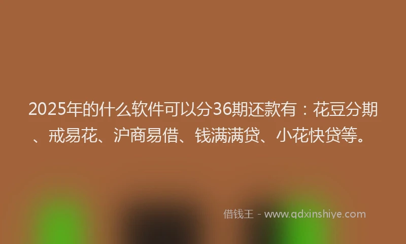 2025年的什么软件可以分36期还款有：花豆分期、戒易花、沪商易借、钱满满贷、小花快贷等。