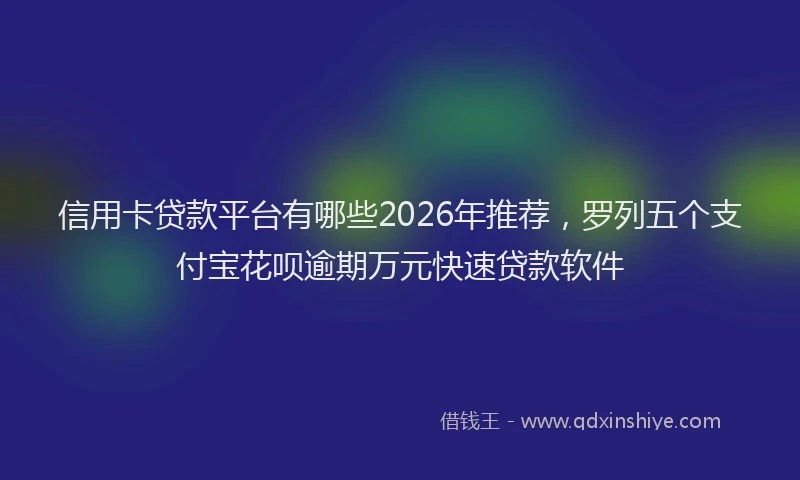 信用卡贷款平台有哪些2026年推荐,罗列五个支付宝花呗逾期万元快速贷款软件