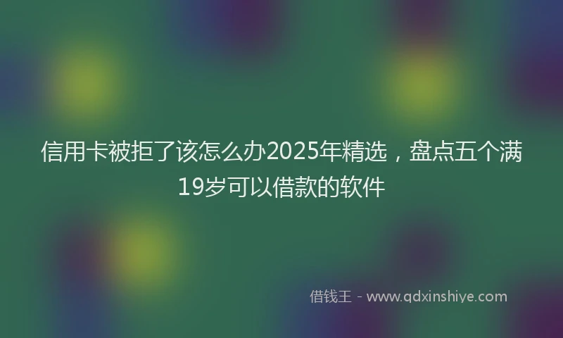 信用卡被拒了该怎么办2025年精选,盘点五个满19岁可以借款的软件