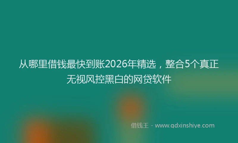 从哪里借钱最快到账2026年精选,整合5个真正无视风控黑白的网贷软件
