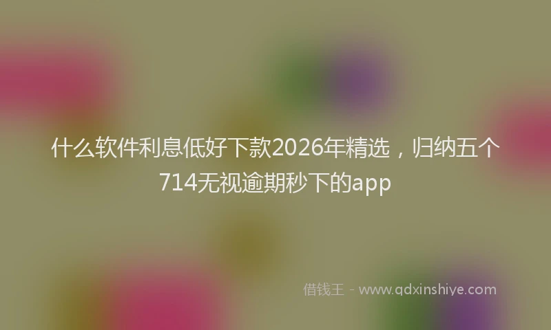 什么软件利息低好下款2026年精选，归纳五个714无视逾期秒下的app