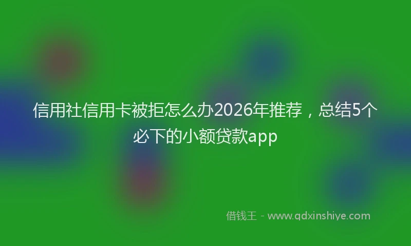 信用社信用卡被拒怎么办2026年推荐，总结5个必下的小额贷款app