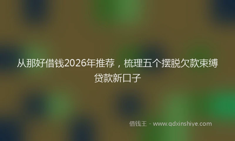 从那好借钱2026年推荐,梳理五个摆脱欠款束缚贷款新口子