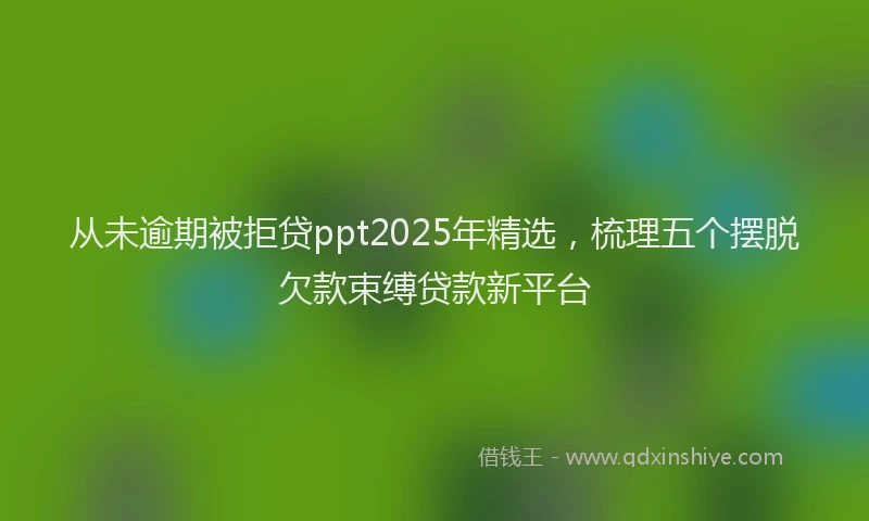 从未逾期被拒贷ppt2025年精选,梳理五个摆脱欠款束缚贷款新平台