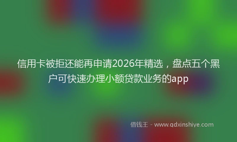 信用卡被拒还能再申请2026年精选，盘点五个黑户可快速办理小额贷款业务的app