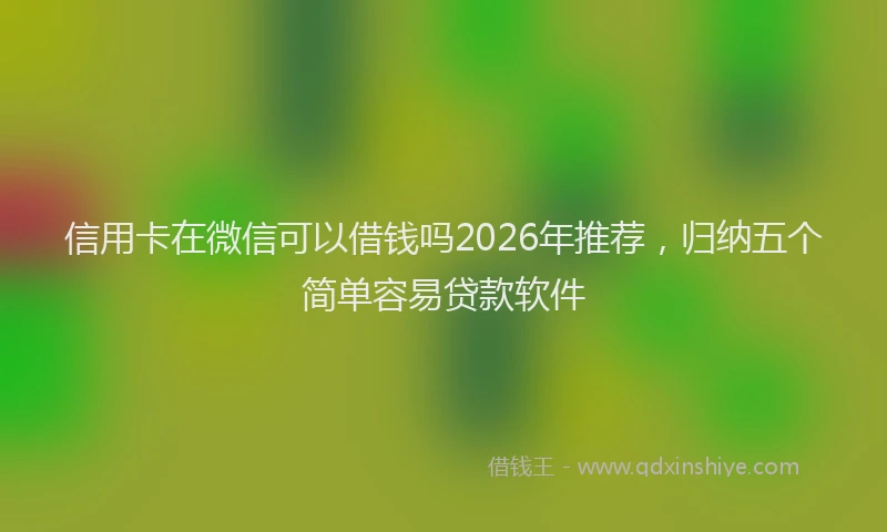 信用卡在微信可以借钱吗2026年推荐，归纳五个简单容易贷款软件