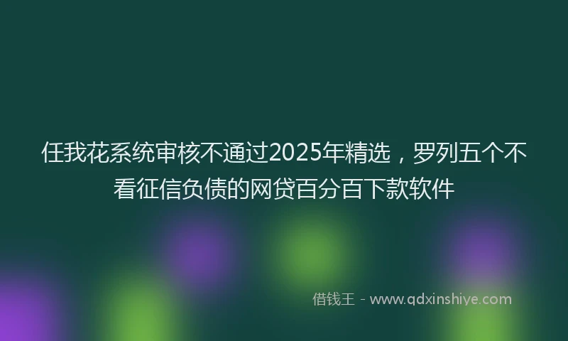 任我花系统审核不通过2025年精选，罗列五个不看征信负债的网贷百分百下款软件