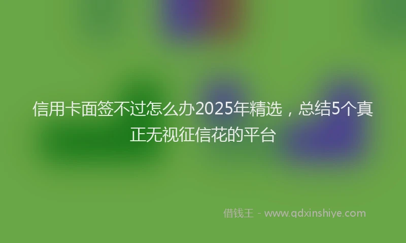 信用卡面签不过怎么办2025年精选，总结5个真正无视征信花的平台