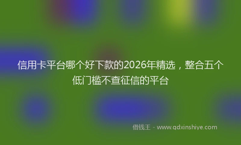 信用卡平台哪个好下款的2026年精选，整合五个低门槛不查征信的平台