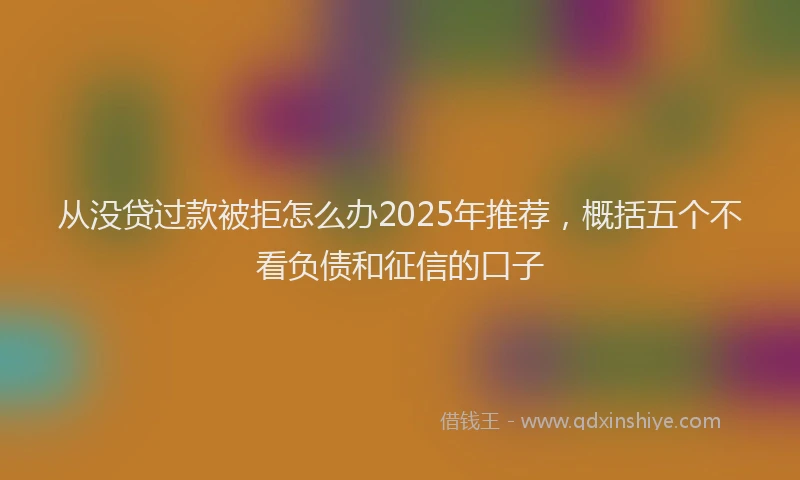 从没贷过款被拒怎么办2025年推荐,概括五个不看负债和征信的口子