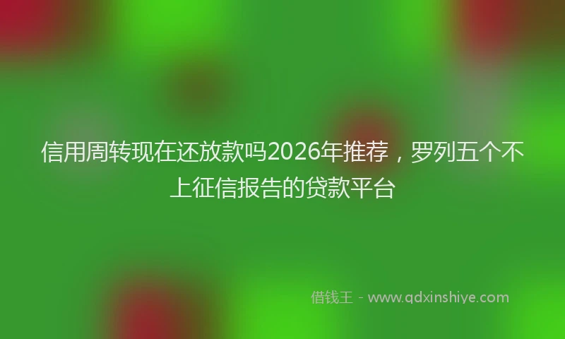 信用周转现在还放款吗2026年推荐，罗列五个不上征信报告的贷款平台