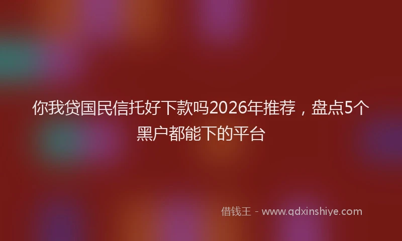你我贷国民信托好下款吗2026年推荐，盘点5个黑户都能下的平台