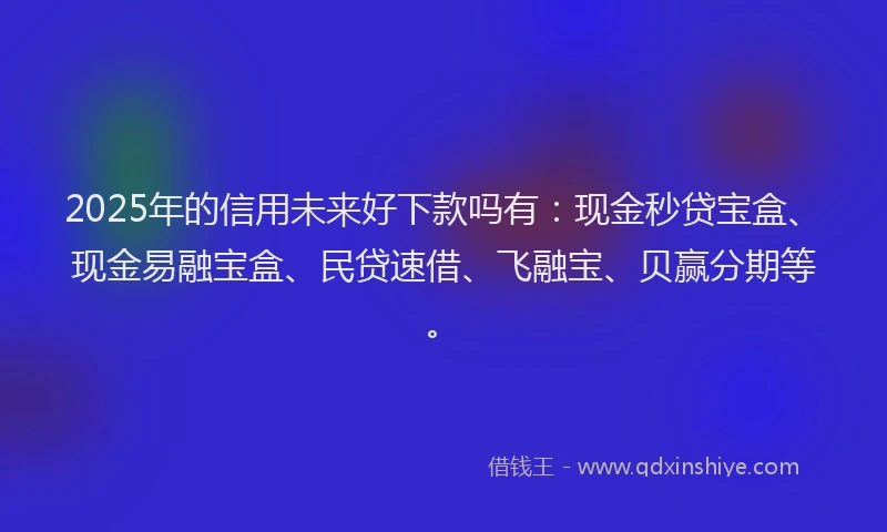 2025年的信用未来好下款吗有：现金秒贷宝盒、现金易融宝盒、民贷速借、飞融宝、贝赢分期等。