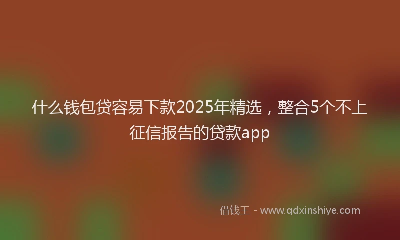什么钱包贷容易下款2025年精选，整合5个不上征信报告的贷款app