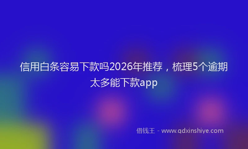 信用白条容易下款吗2026年推荐，梳理5个逾期太多能下款app
