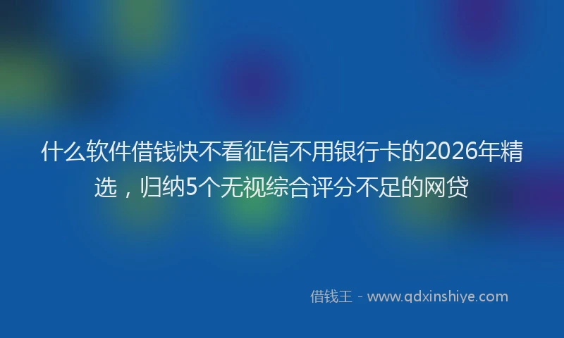 什么软件借钱快不看征信不用银行卡的2026年精选，归纳5个无视综合评分不足的网贷