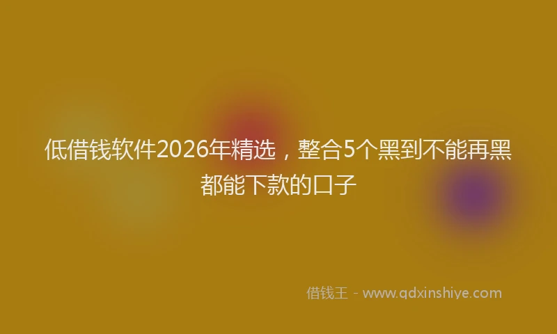 低借钱软件2026年精选，整合5个黑到不能再黑都能下款的口子