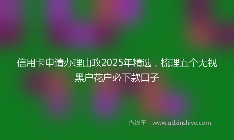 信用卡申请办理由政2025年精选，梳理五个无视黑户花户必下款口子