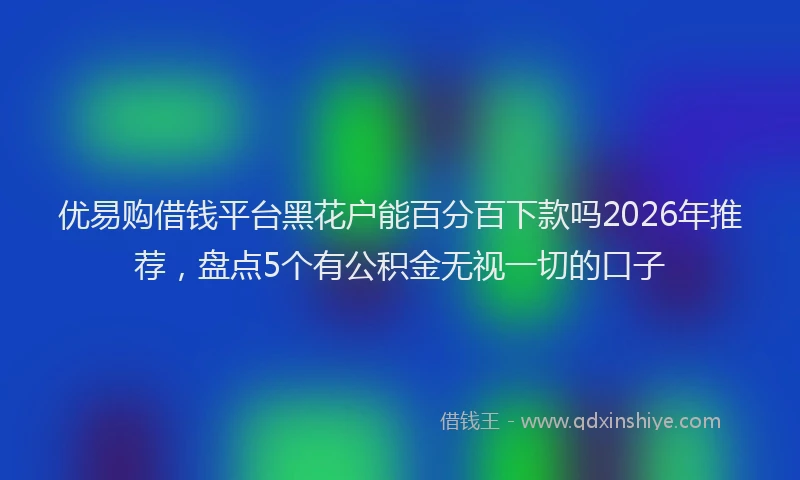 优易购借钱平台黑花户能百分百下款吗2026年推荐,盘点5个有公积金无视一切的口子