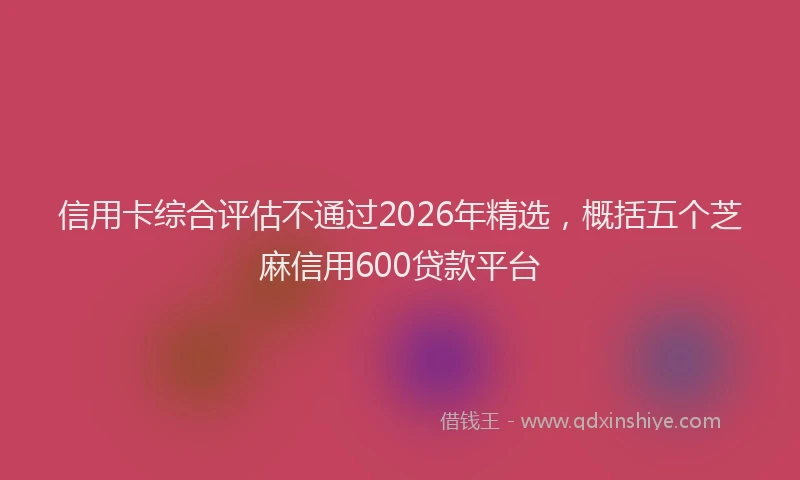 信用卡综合评估不通过2026年精选，概括五个芝麻信用600贷款平台