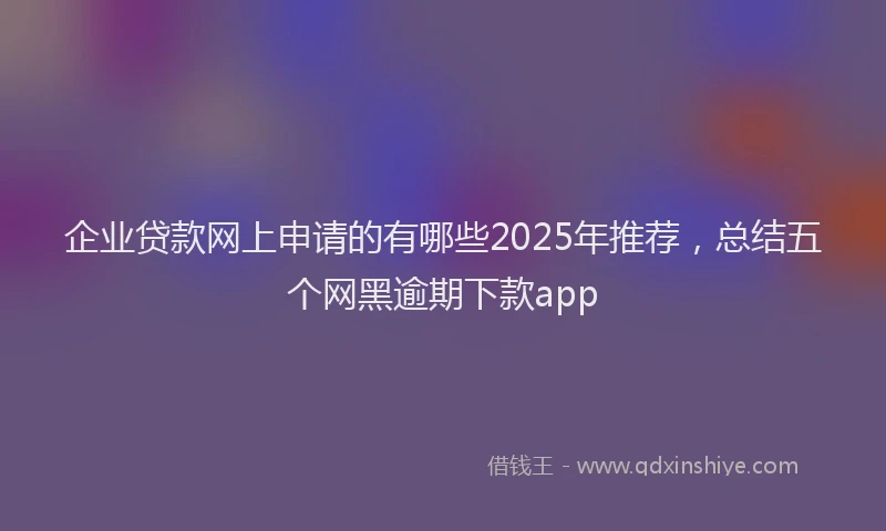 企业贷款网上申请的有哪些2025年推荐，总结五个网黑逾期下款app