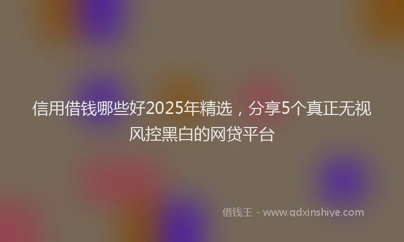 信用借钱哪些好2025年精选，分享5个真正无视风控黑白的网贷平台