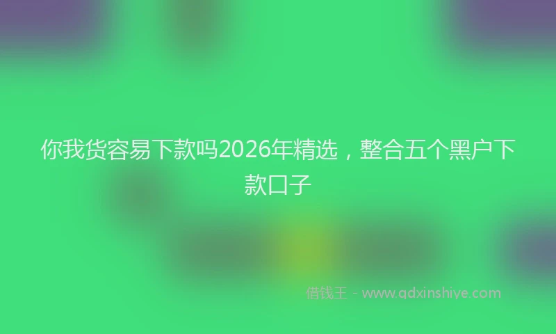 你我货容易下款吗2026年精选，整合五个黑户下款口子