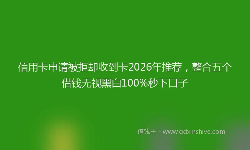 信用卡申请被拒却收到卡2026年推荐,整合五个借钱无视黑白100%秒下口子