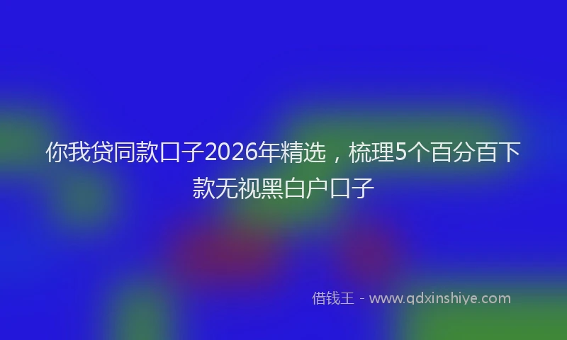你我贷同款口子2026年精选，梳理5个百分百下款无视黑白户口子