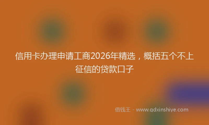 信用卡办理申请工商2026年精选，概括五个不上征信的贷款口子