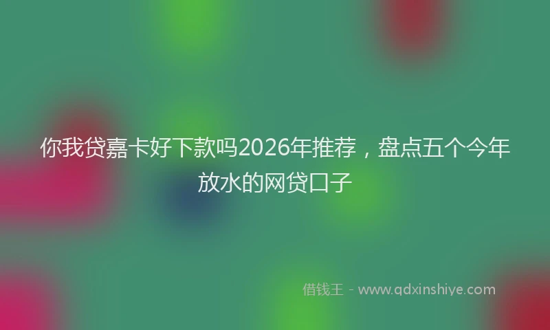 你我贷嘉卡好下款吗2026年推荐，盘点五个今年放水的网贷口子