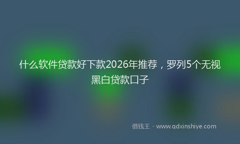 什么软件贷款好下款2026年推荐，罗列5个无视黑白贷款口子