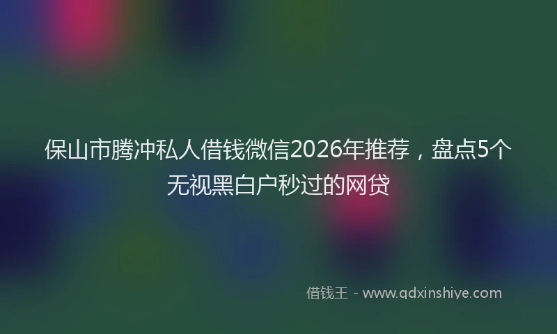 保山市腾冲私人借钱微信2026年推荐，盘点5个无视黑白户秒过的网贷