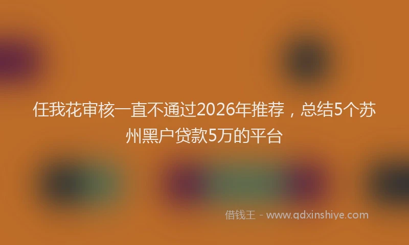 任我花审核一直不通过2026年推荐,总结5个苏州黑户贷款5万的平台