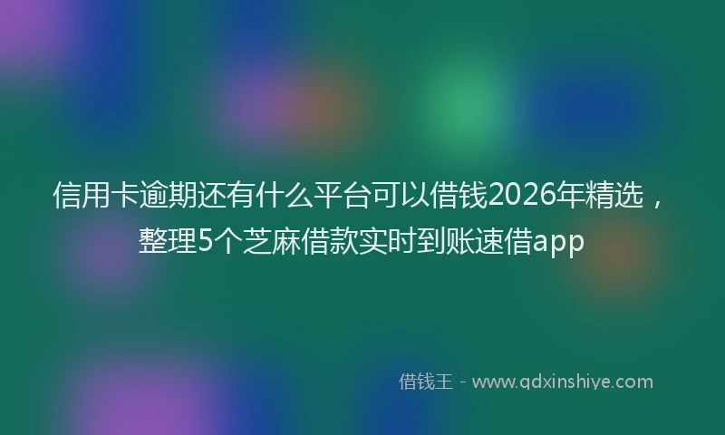 信用卡逾期还有什么平台可以借钱2026年精选，整理5个芝麻借款实时到账速借app